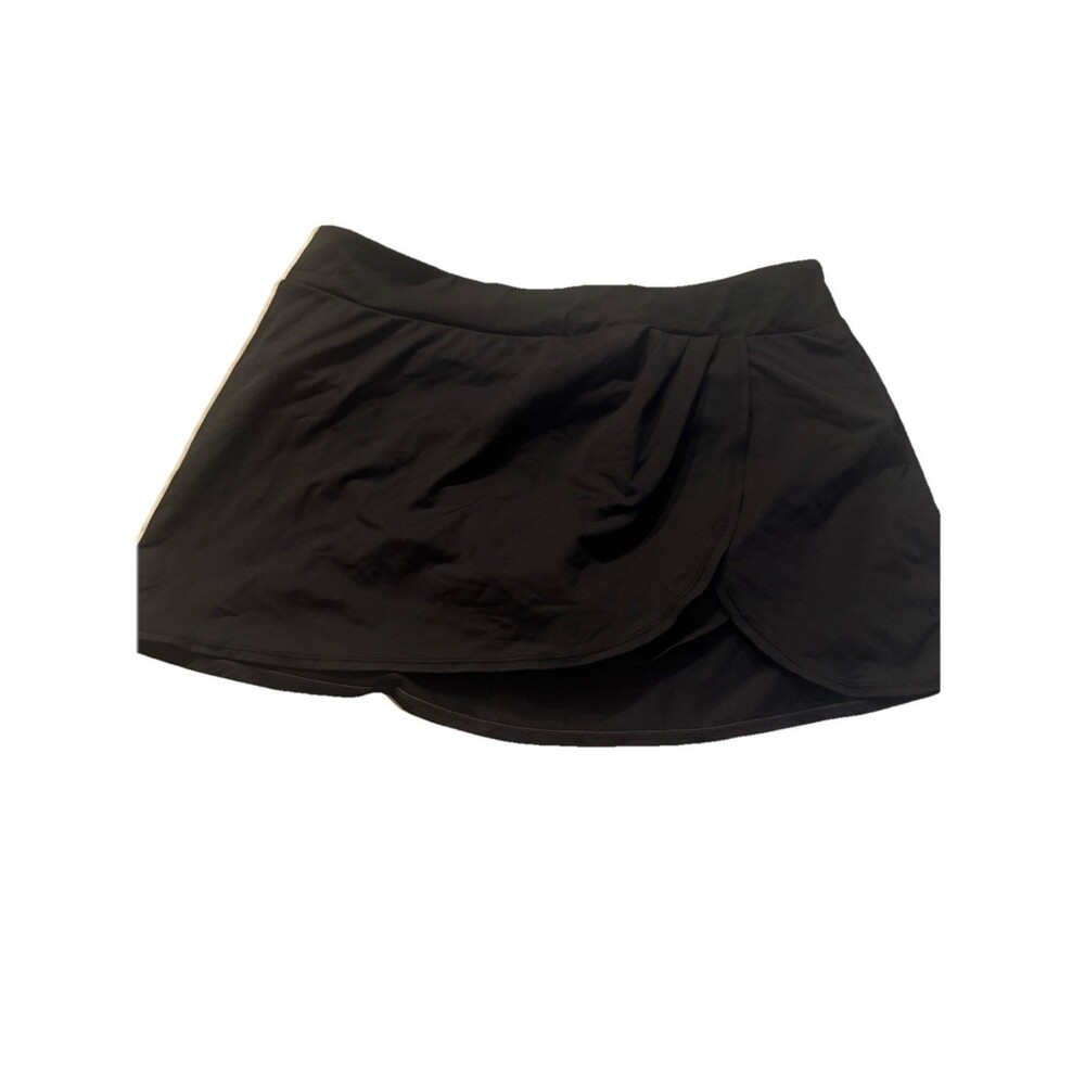 Dana Buchanan Black Sz 10 Beach Pool Elastic Waist Swim Skirt Skort Bottoms
